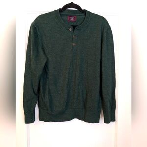 Untuckit Green Travis Merino Wool Henley Sweater, Men's Sz. XL